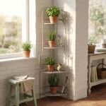 DOMINIQUE - scaffale 4 piani stile provenzale in ferro verniciato