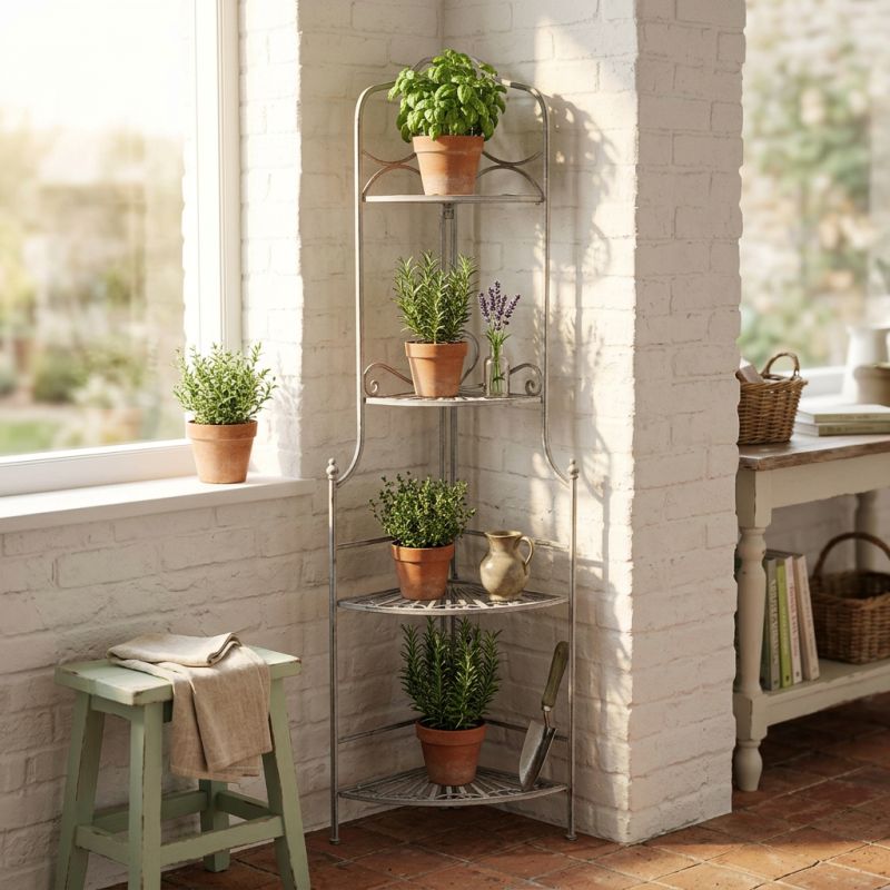 DOMINIQUE - scaffale 4 piani stile provenzale in ferro verniciato