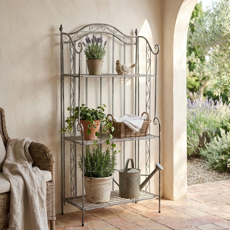 FLAVIENNE - scaffale 3 piani stile provenzale in ferro verniciato