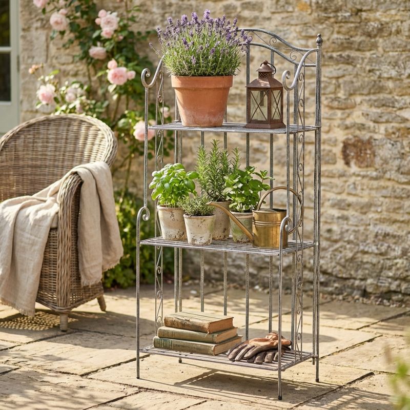 FLAVIENNE - scaffale 3 piani stile provenzale in ferro verniciato