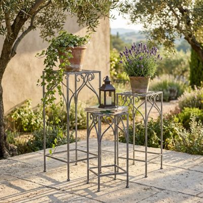 DORIAN - set di 3 fioriere quadrato