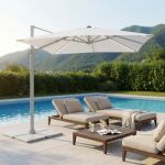 TESLA - ombrellone da giardino decentrato con led 3 x 3