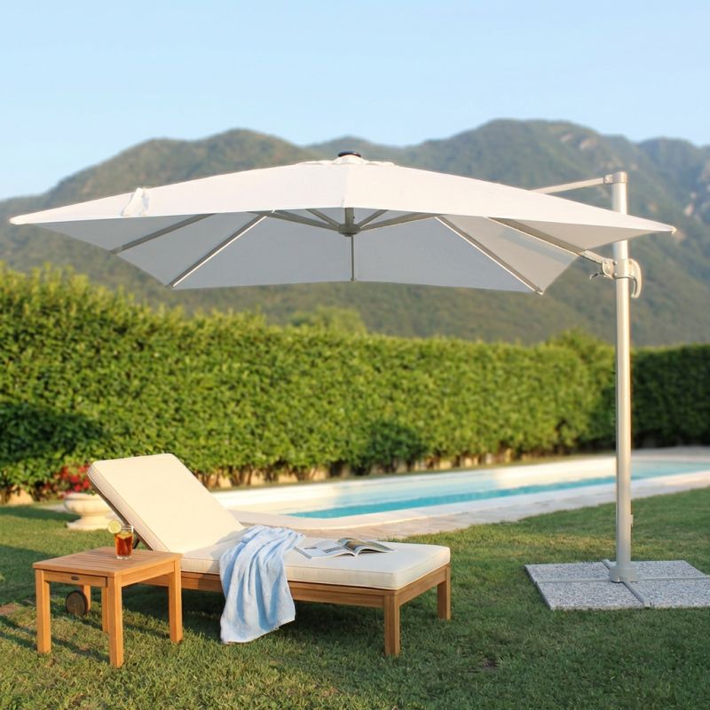 TESLA - ombrellone da giardino decentrato con led 3 x 4