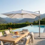 TESLA - ombrellone da giardino decentrato con led 3 x 4