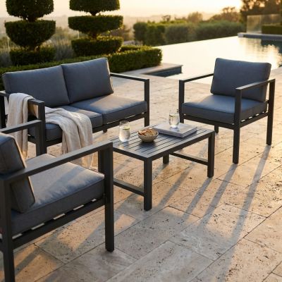 AULUS - salotto da giardino in alluminio 4 posti