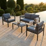 AULUS - salotto da giardino in alluminio 4 posti