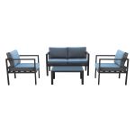 AULUS - salotto da giardino in alluminio 4 posti