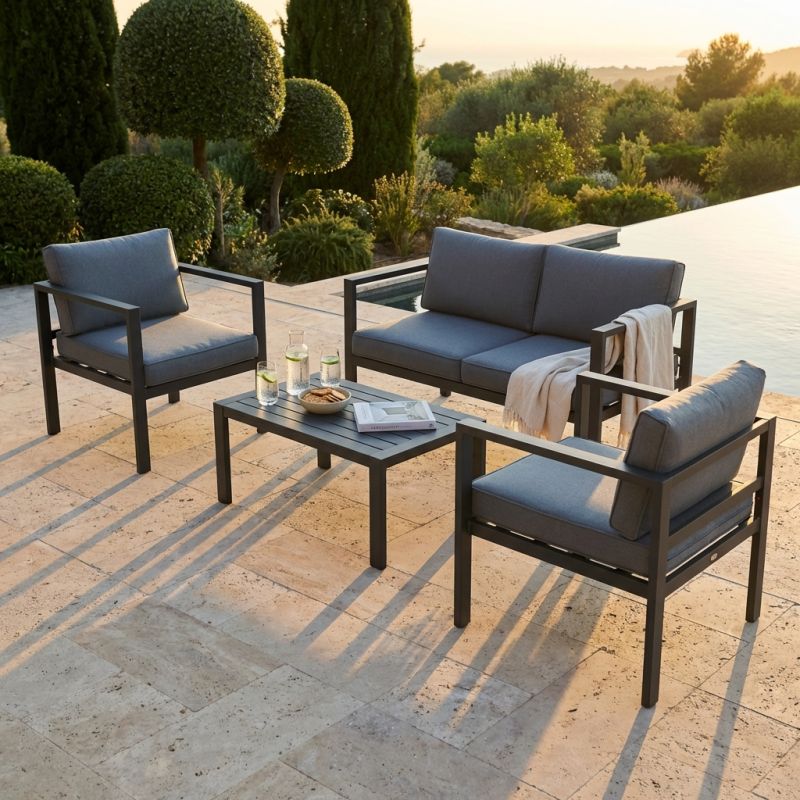 AULUS - salotto da giardino in alluminio 4 posti