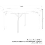 CATE - tavolo catering rotondo salvaspazio in acciaio e abs