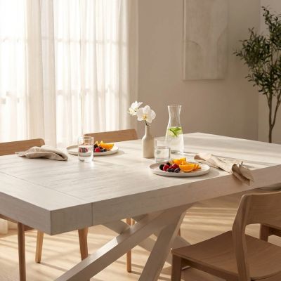 FLORA - tavolo in legno e acciaio 180 x 100