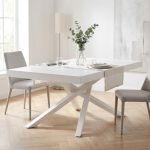 FLORA - tavolo in legno e acciaio 180 x 100