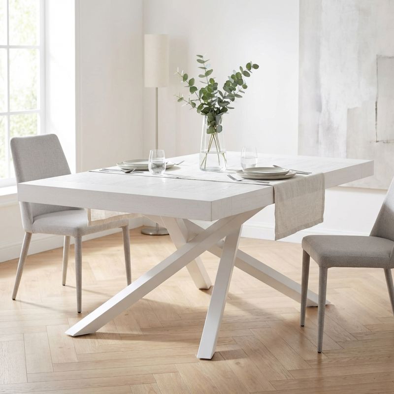 FLORA - tavolo in legno e acciaio 180 x 100