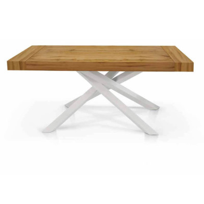 FLORA - tavolo in legno e acciaio 160 x 90