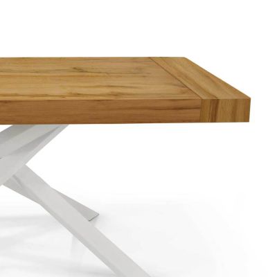 FLORA - tavolo in legno e acciaio 180 x 100