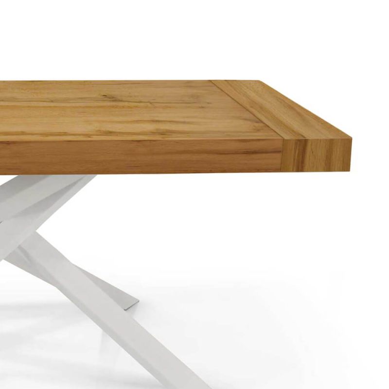 FLORA - tavolo in legno e acciaio 180 x 100