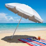 Ombrellone da spiaggia in alluminio colore bianco