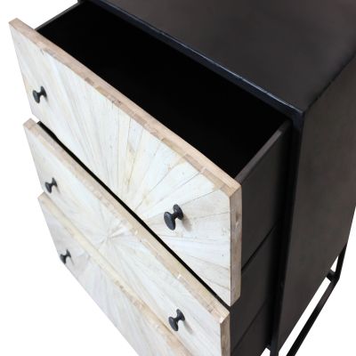 SPIRAL - cassettiera 3 cassetti legno e ferro