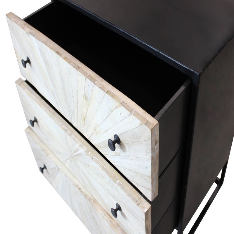 SPIRAL - cassettiera 3 cassetti legno e ferro