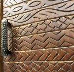 MANTRA - credenza con decoro 4 ante legno e ferro