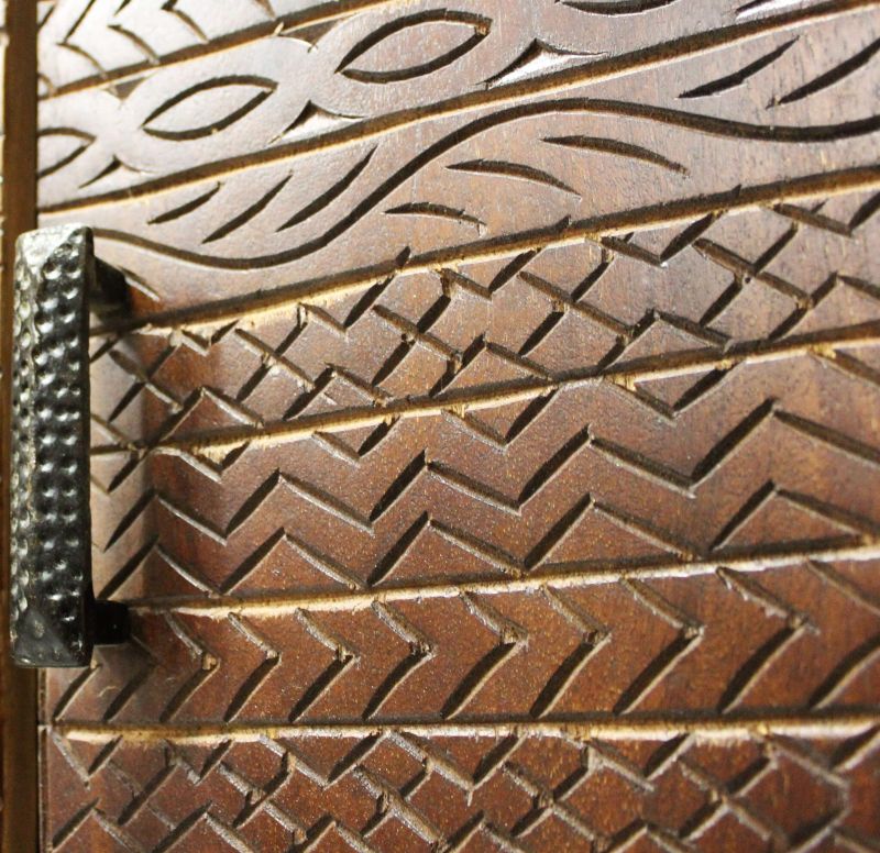 MANTRA - credenza con decoro 4 ante legno e ferro