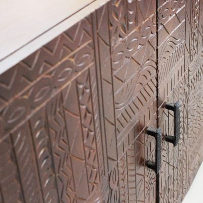 MANTRA - madia con decoro 4 ante legno e ferro