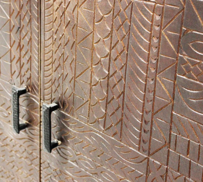 MANTRA - madia con decoro 3 ante legno e ferro