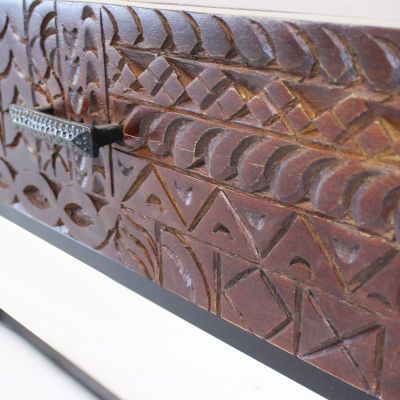 MANTRA - consolle con decoro legno e ferro