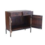 MANTRA - comò con decoro 2 ante 2 cassetti legno e ferro