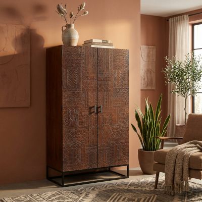 MANTRA - armadio con decoro 2 ante legno e ferro