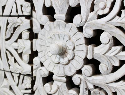 OHM - madia con decoro 2 ante 3 cassetti legno e ferro