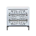 OHM - comò cassettiera con decoro 3 cassetti legno e ferro