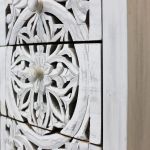 OHM - cassettiera con decoro 5 cassetti legno e ferro