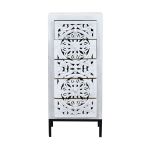 OHM - cassettiera con decoro 5 cassetti legno e ferro