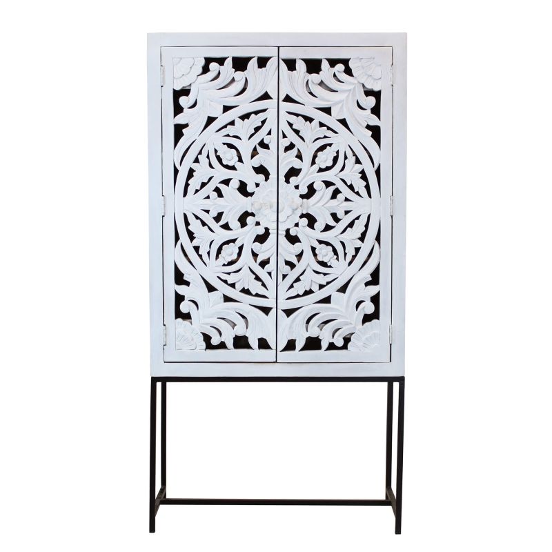 OHM - credenza con decoro 2 ante legno e ferro