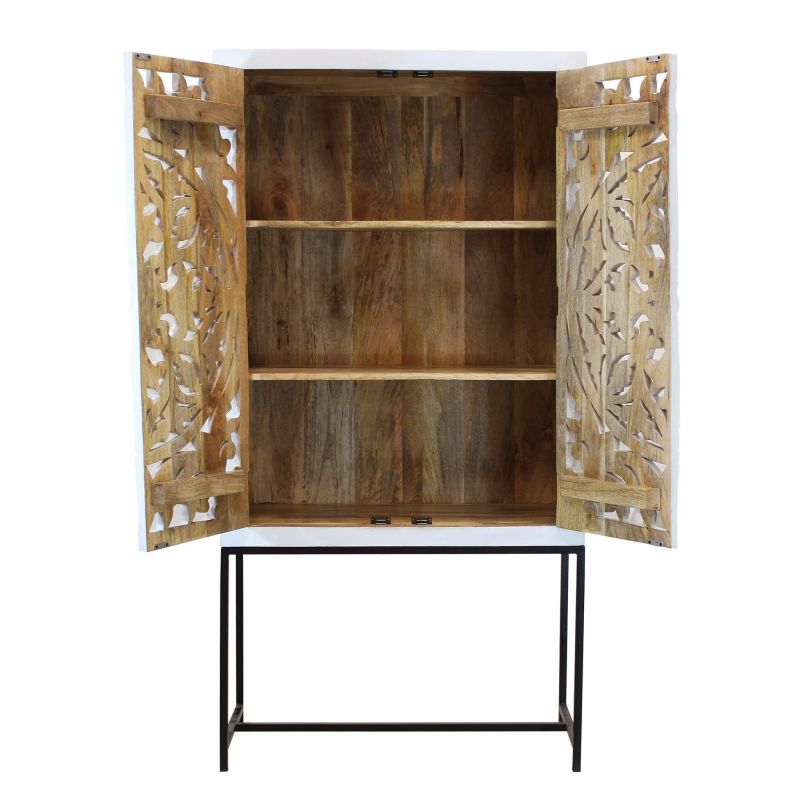 OHM - credenza con decoro 2 ante legno e ferro