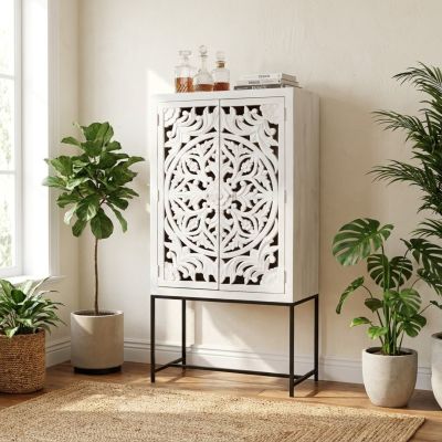 OHM - credenza con decoro 2 ante legno e ferro
