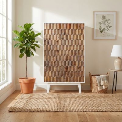 MATRIX - armadio a due ante con decoro in legno