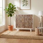 MATRIX - madia a due ante con decoro in legno