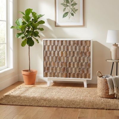 MATRIX - madia a due ante con decoro in legno