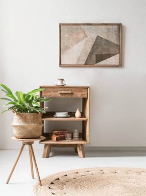 PINUS - comodino in pino riciclato cassetto fine