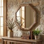 PINUS - specchio in pino riciclato esagonale