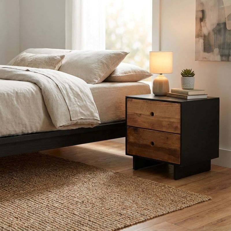 PINUS BLACK - comodino in pino riciclato