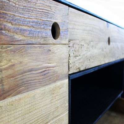 PINUS BLACK - porta tv in pino riciclato