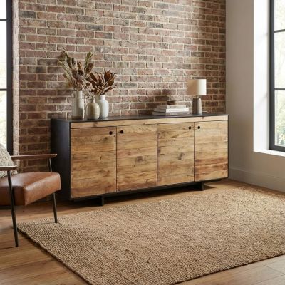 PINUS BLACK - madia 4 ante in pino riciclato