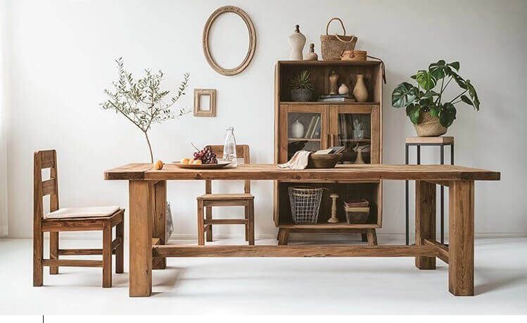 PINUS - credenza con vetrina in pino riciclato