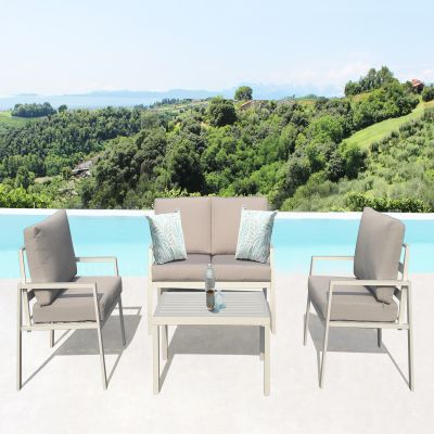 LUCIUS - salotto da giardino in alluminio e poliestere