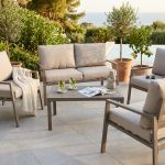 LUCIUS - salotto da giardino in alluminio e poliestere