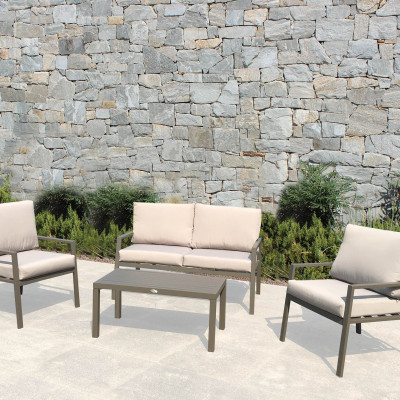 LUCIUS - salotto da giardino in alluminio e poliestere