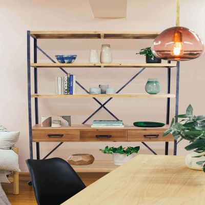 NEPO - libreria in legno e acciaio