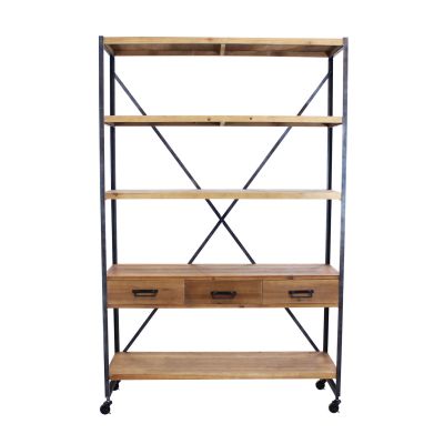 NEPO - libreria in legno e acciaio